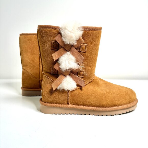 New Koolaburra by UGG Victoria Short Chestnut Suede Boots - Picture 3 of 5